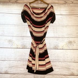 LOFT petites Striped dress with belt. Size MP